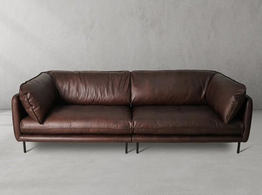 Mercury Long Arm Leather&Mental Sofa