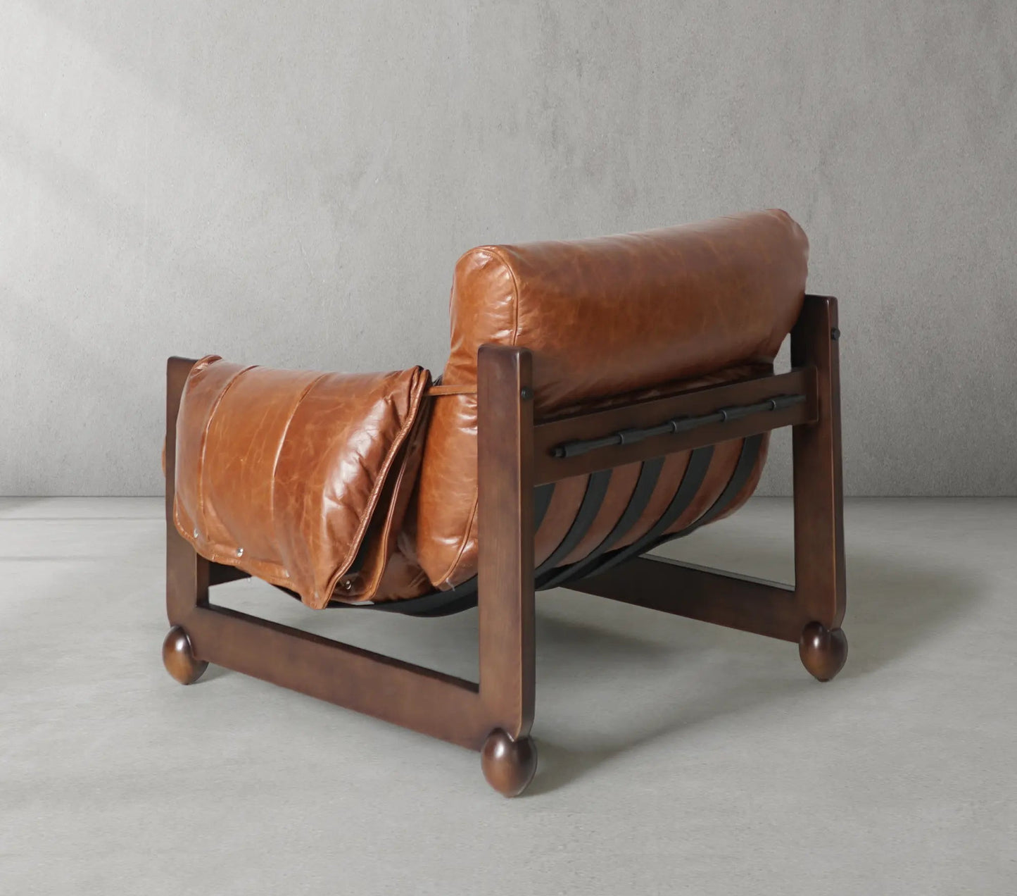 Mercury Cowhide Walnut Sofa Chair