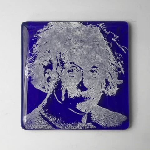 Albert Einstein Glass Tile & Coaster
