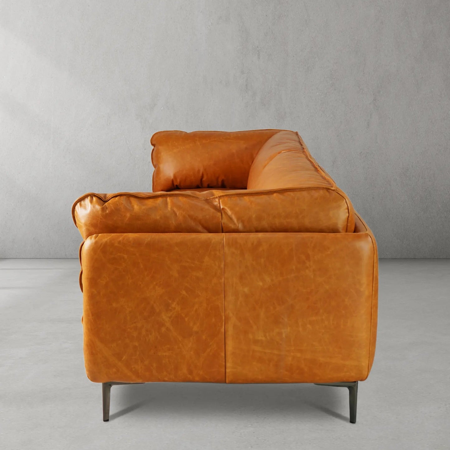 Mercury Long Arm Leather&Mental Sofa